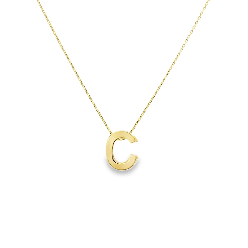 Gold C Initial Necklace