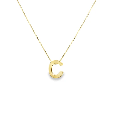 Gold C Initial Necklace