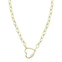 Heart Diamond Charm Carrier Necklace