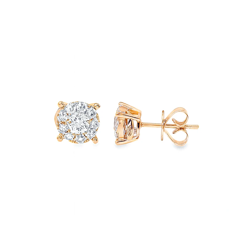 .50ct Illusion Diamond Stud Earrings 14KR