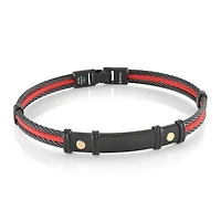 Red and Black Cable Steel Bracelet