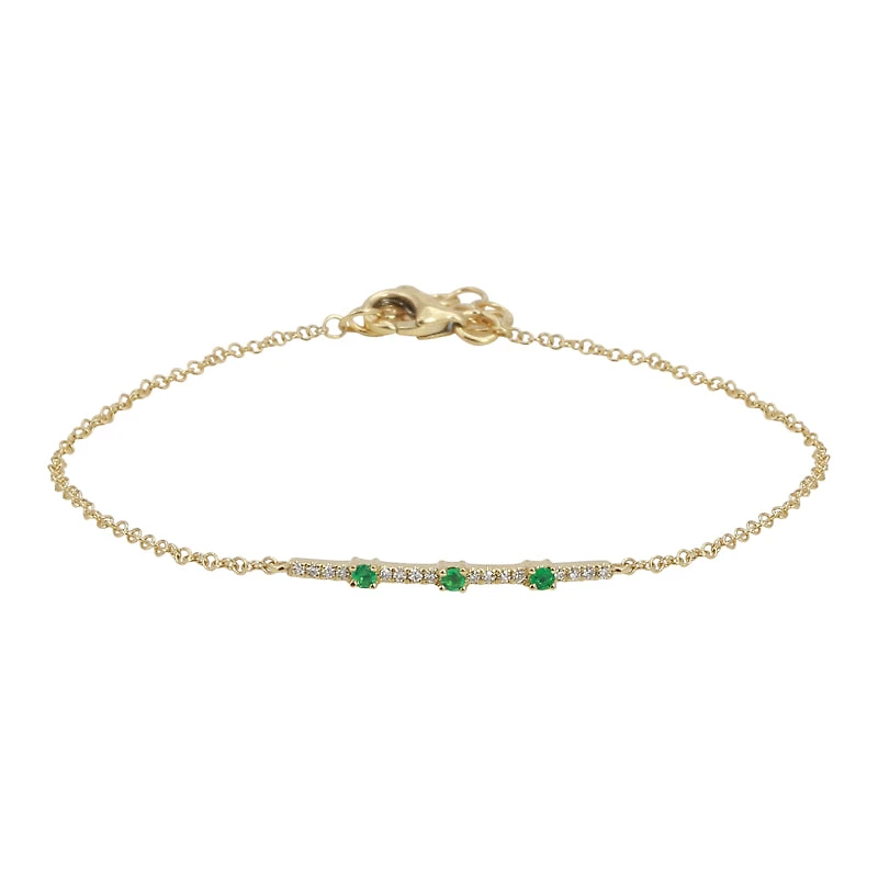 Diamond and Emerald Bracelet