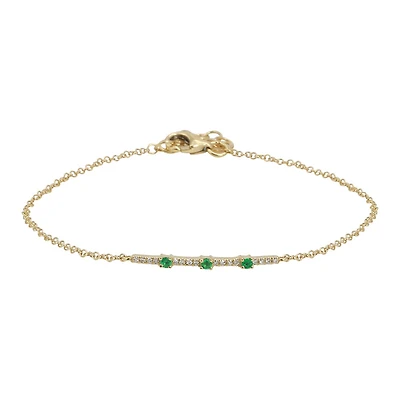 Diamond and Emerald Bracelet