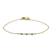 Diamond and Emerald Bracelet
