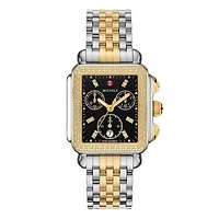 Deco Diamond Black Dial 35MM Chrono Watch