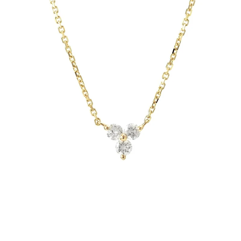 Tri-Diamond Cluster Necklace
