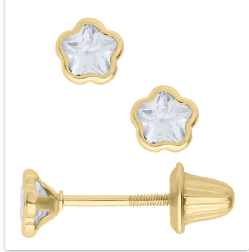 Gold Flower Stud Earrings