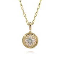 Mother Pearl Diamond Flower Pendant