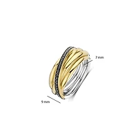 Black Crossover Wide Ring