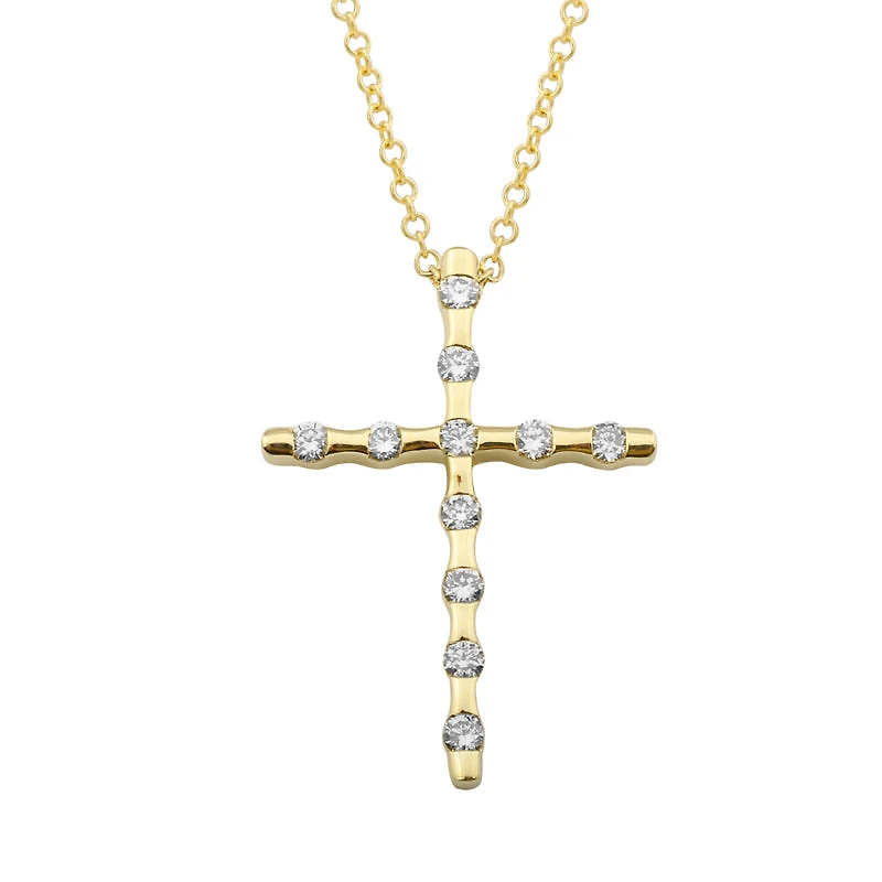 Diamond Design Cross Necklace