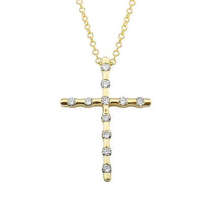 Diamond Design Cross Necklace