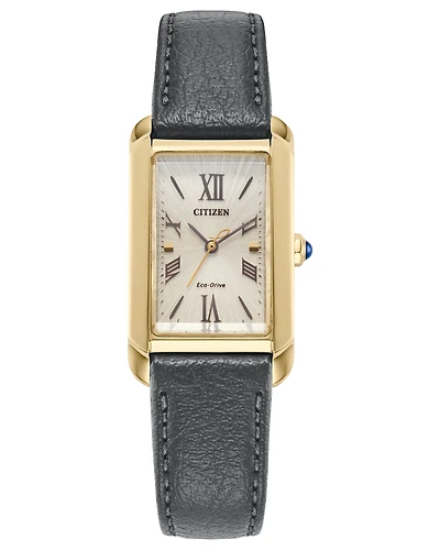 L Bianca Gold and Grey Rectangular Watch