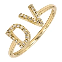 Custom Open Initial Diamonds Ring
