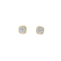 Square Diamond Stud Earrings
