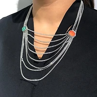My Amazon Chains Necklace with Red and Green Quartz