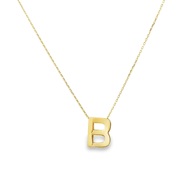 Gold B Initial Necklace
