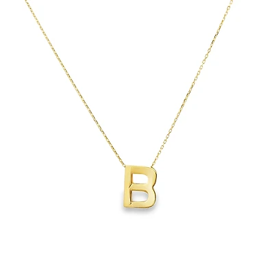 Gold B Initial Necklace