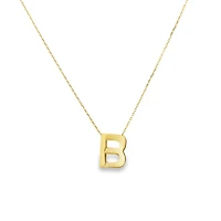 Gold B Initial Necklace