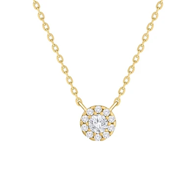 Diamond Solitaire with Halo Necklace