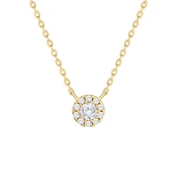 Diamond Solitaire with Halo Necklace