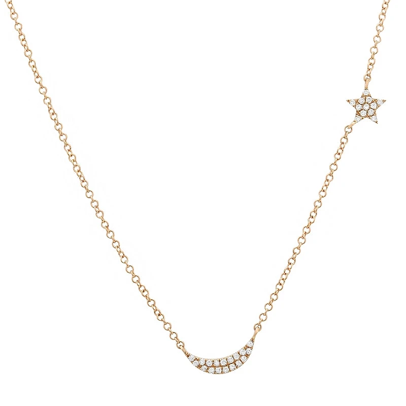 Moon Meets Star Diamond Necklace
