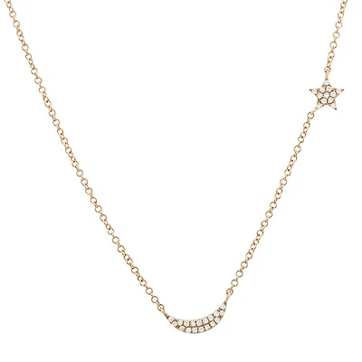 Moon Meets Star Diamond Necklace