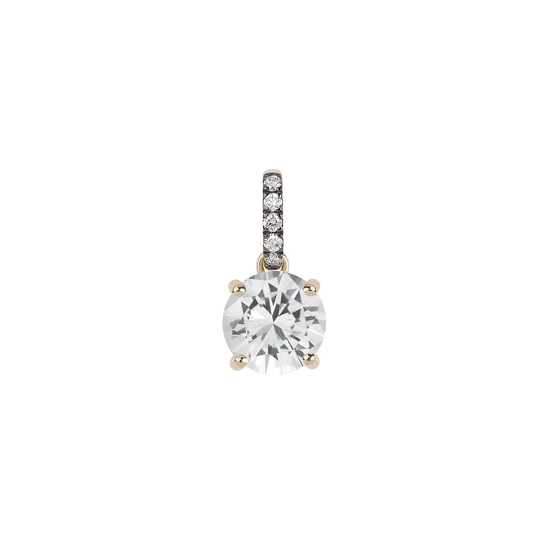 Round Topaz and Diamond Pendant