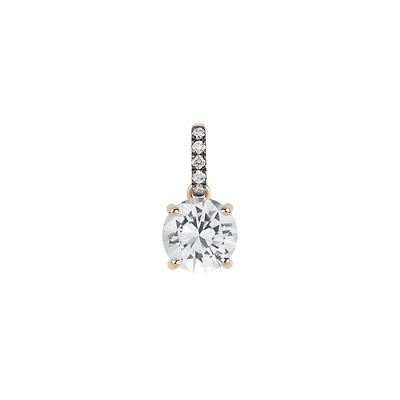 Round Topaz and Diamond Pendant