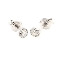 Diamond Halo Stud Earrings