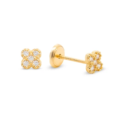 Clover Pave Kids Stud Earrings