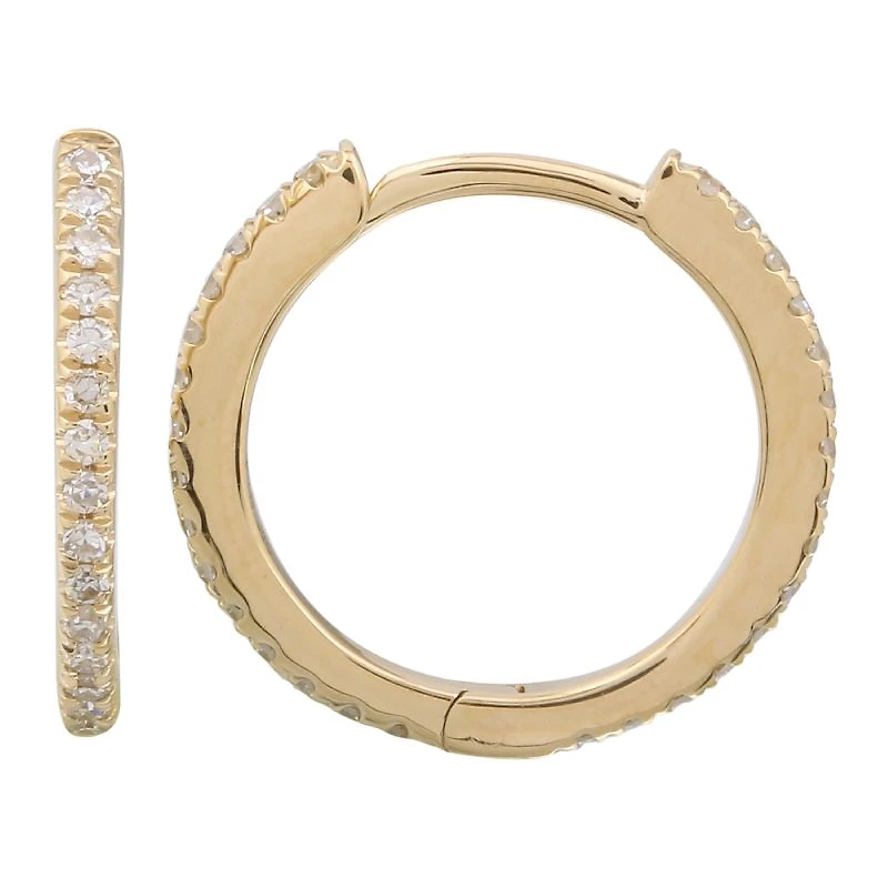 All Around Diamond Huggies 12MM Earrings