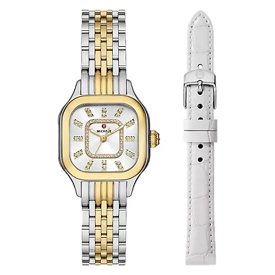 Meggie Two Tone Diamond 29MM Watch and Additional Strap