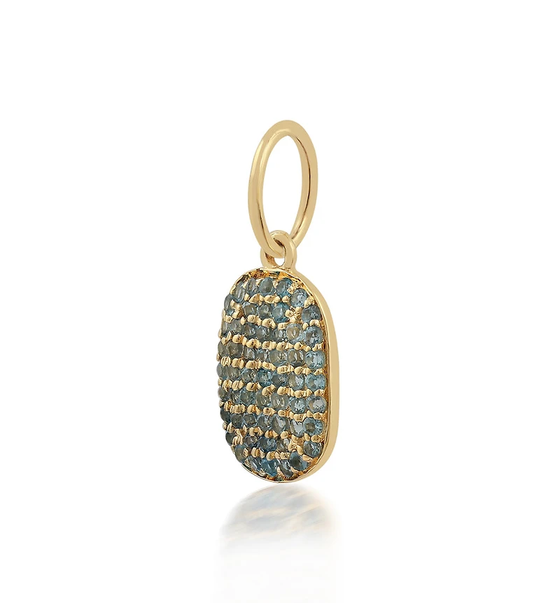 Rounded Blue Topaz Pendant