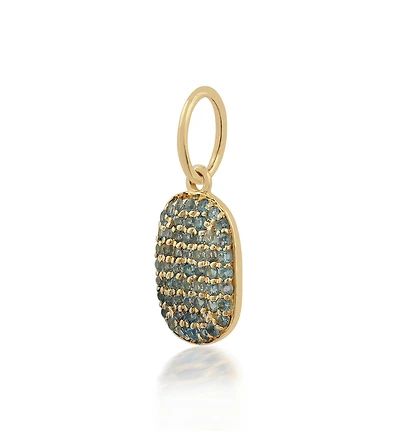 Rounded Blue Topaz Pendant