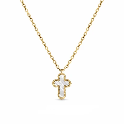 Mother Pearl Cross Kids Necklace