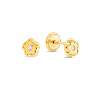 5mm Five Petal Flower Stud Earrings