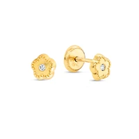 5mm Five Petal Flower Stud Earrings