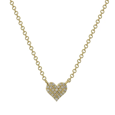 Diamond Heart Yellow Gold Necklace
