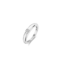 Asscher Zirconia Silver Ring