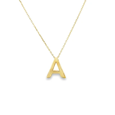 Gold A Initial Necklace