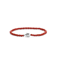 Red Coral Bead Bracelet