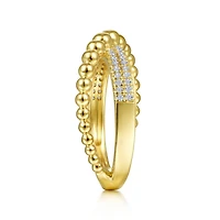 Gradient Bead Crossover Diamond Ring
