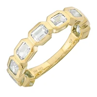 2.07CT Emerald Cut White Topaz Ring