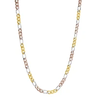 Three Tone 4.5mm Figaro Link Chain