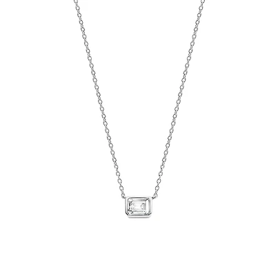 Clear Gem Sideway Necklace