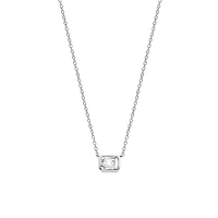 Clear Gem Sideway Necklace