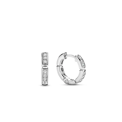 Pave Link Huggie 15MM Earrings