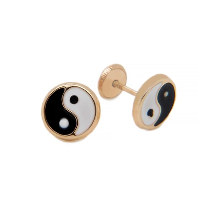 Yin Yang Small Stud Earrings