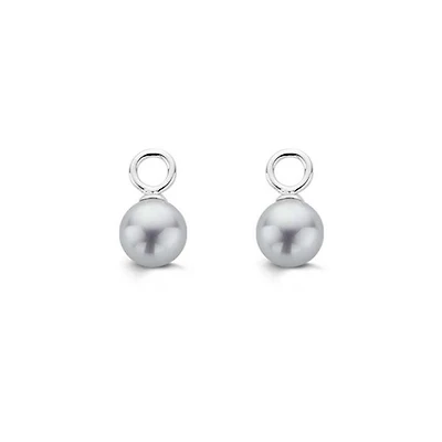 Grey Pearl Ball Ear Charm