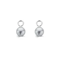 Grey Pearl Ball Ear Charm